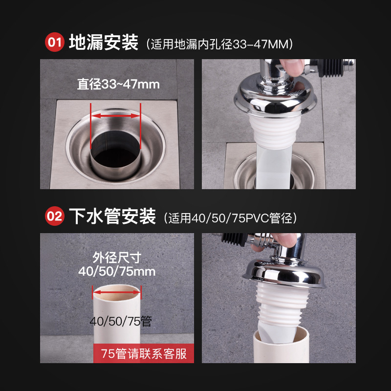 潜水艇地漏接头洗衣机专用下水管接头三通止逆阀防反水旗舰店配件-图2