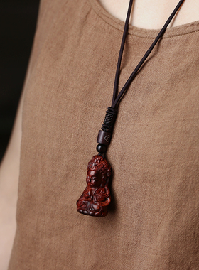 手工观音吊坠南木匠印度小叶紫檀