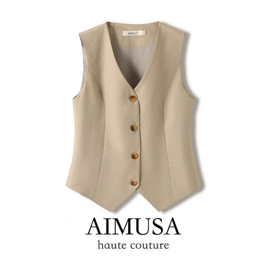 High-quality linen vest top
