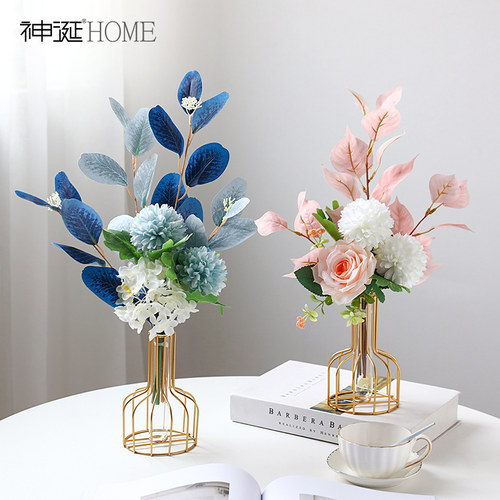 ins风北欧透明玻璃花瓶摆件创意简约客厅干花插花餐桌面装饰品小 - 图0