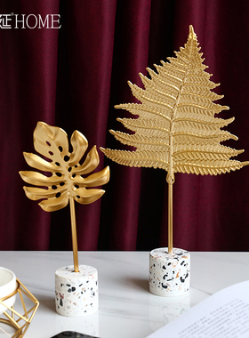 北欧创意客厅玄关树叶酒柜装饰品摆件家居电视柜样板房桌面小摆设