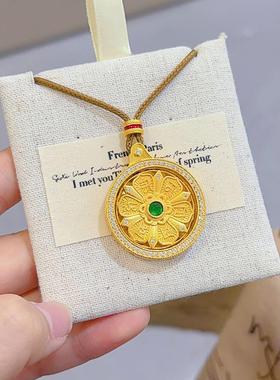 小红书抖音直播多款新中式编绳项链 莲花六字真言旋转罗盘吊坠项