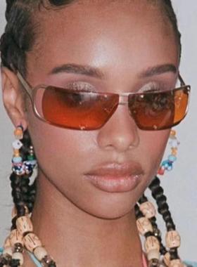 椭圆金属Y2K太阳镜2023新款未来感墨镜欧美千禧辣妹太阳眼镜街拍