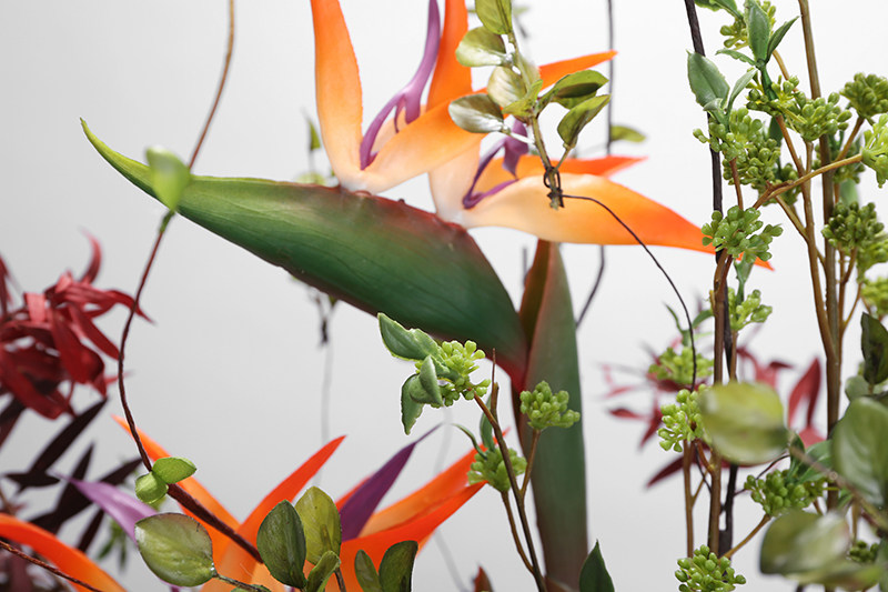 新中式仿真柿子插花花艺柿柿如意吉祥玄关家居样板间售楼处软装