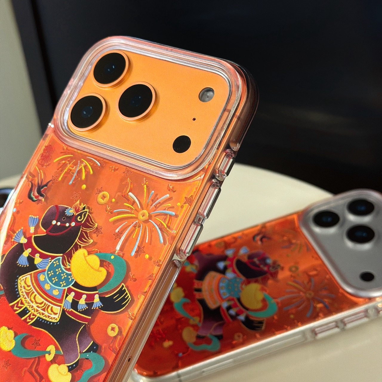 ins鎏金元宝烟花马到福来iphone适用17promax苹果16pro小众15好运14男女13相机AI一体全包电镀独立按键手机壳,淘宝优惠券,粉丝福利购,淘宝优惠卷