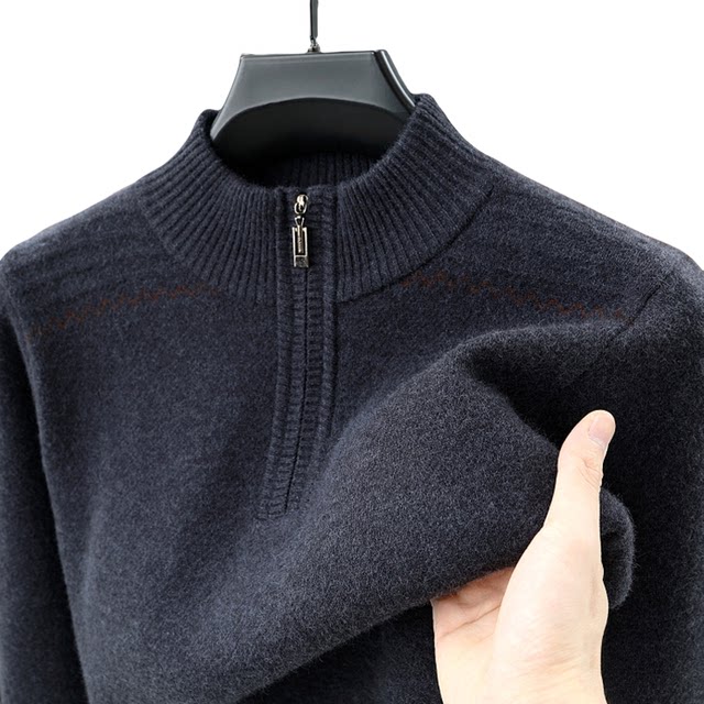 Woodpecker wool half zipper pullover cashmere sweater men