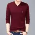 Áo thun nam tay dài Playboy nam mùa xuân và mùa thu Hàn Quốc Slim V cổ áo trẻ trung - Áo phông ngắn áo thun trắng trơn Áo phông ngắn