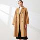 马天奴冬季新款驼色中长款宽松双面呢大衣双排扣气质高级保暖外套