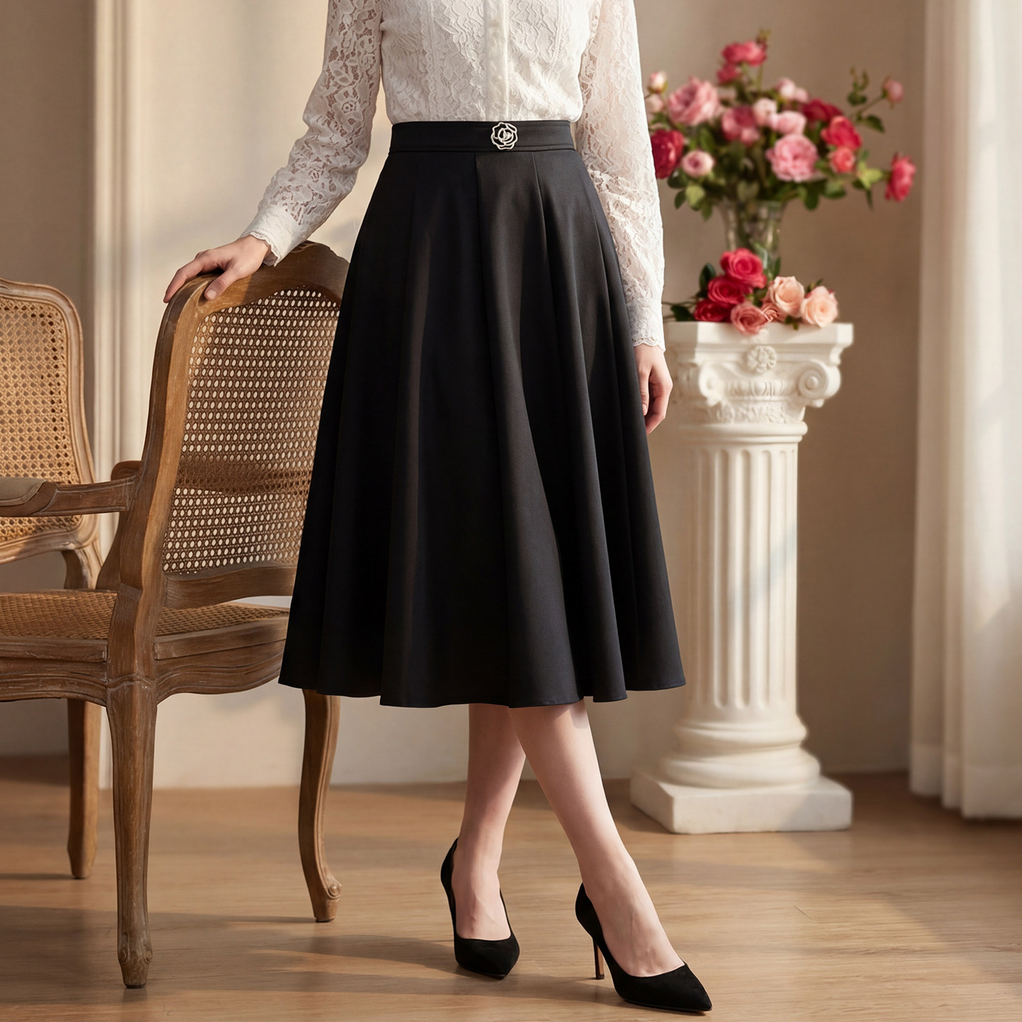 【赫本伞裙】马天奴女2025法式半身裙高腰遮胯a字长裙秋冬高级感