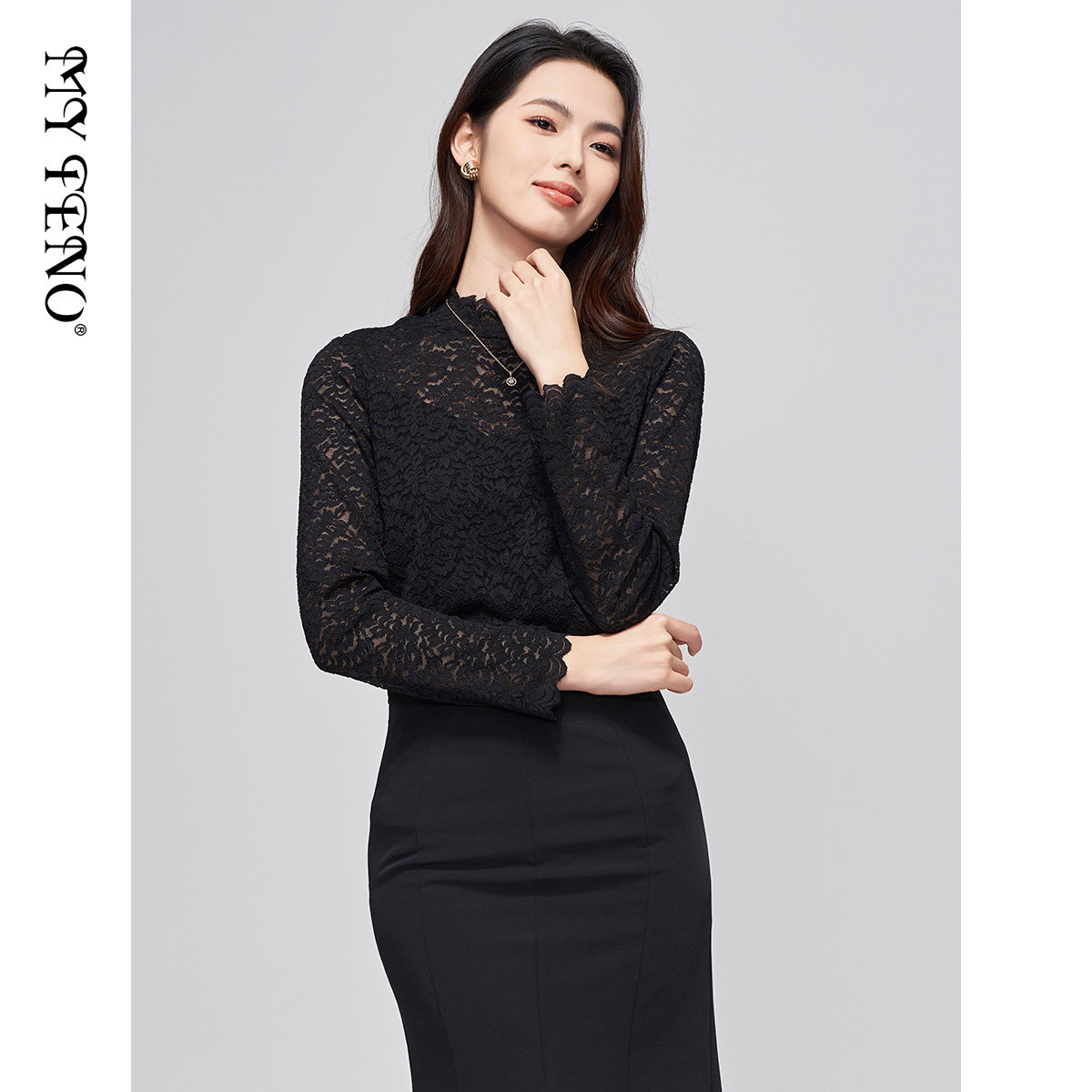  马天奴蕾丝衫/雪纺衫