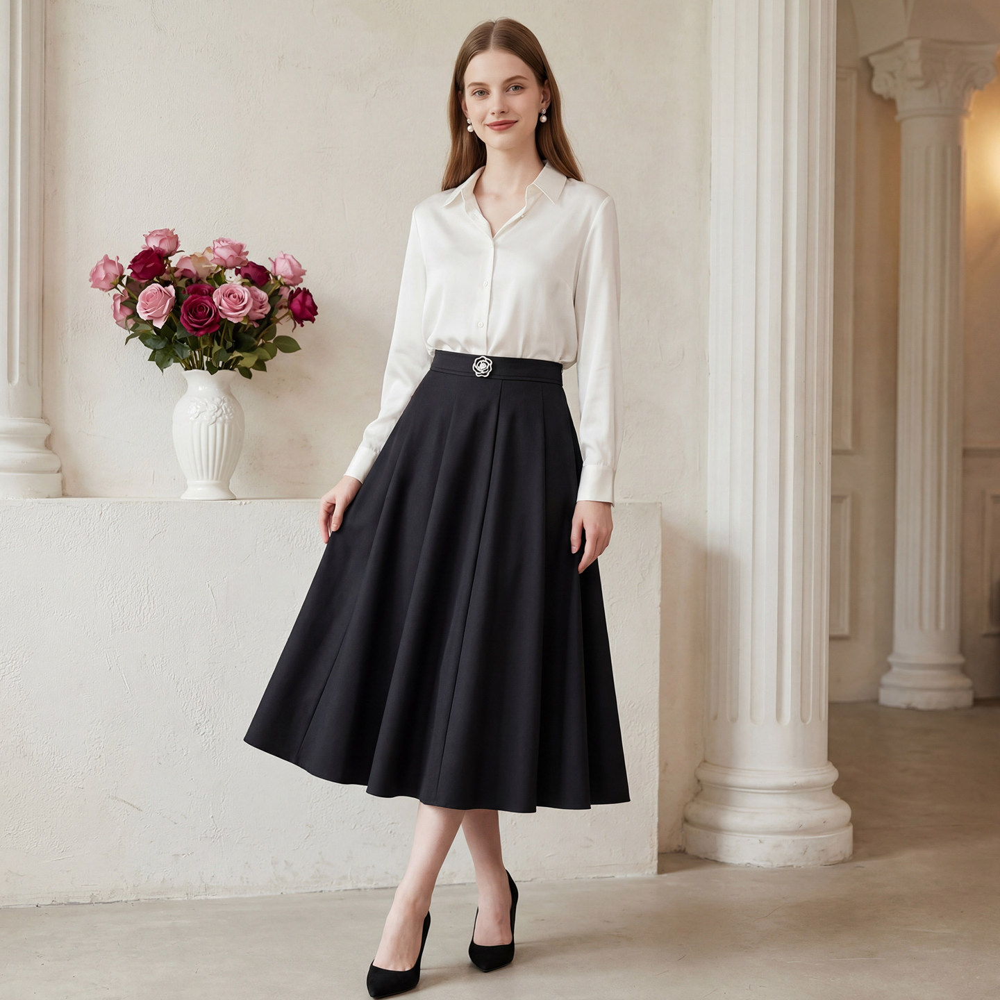 【赫本伞裙】马天奴女2025法式半身裙高腰遮胯a字长裙秋冬高级感