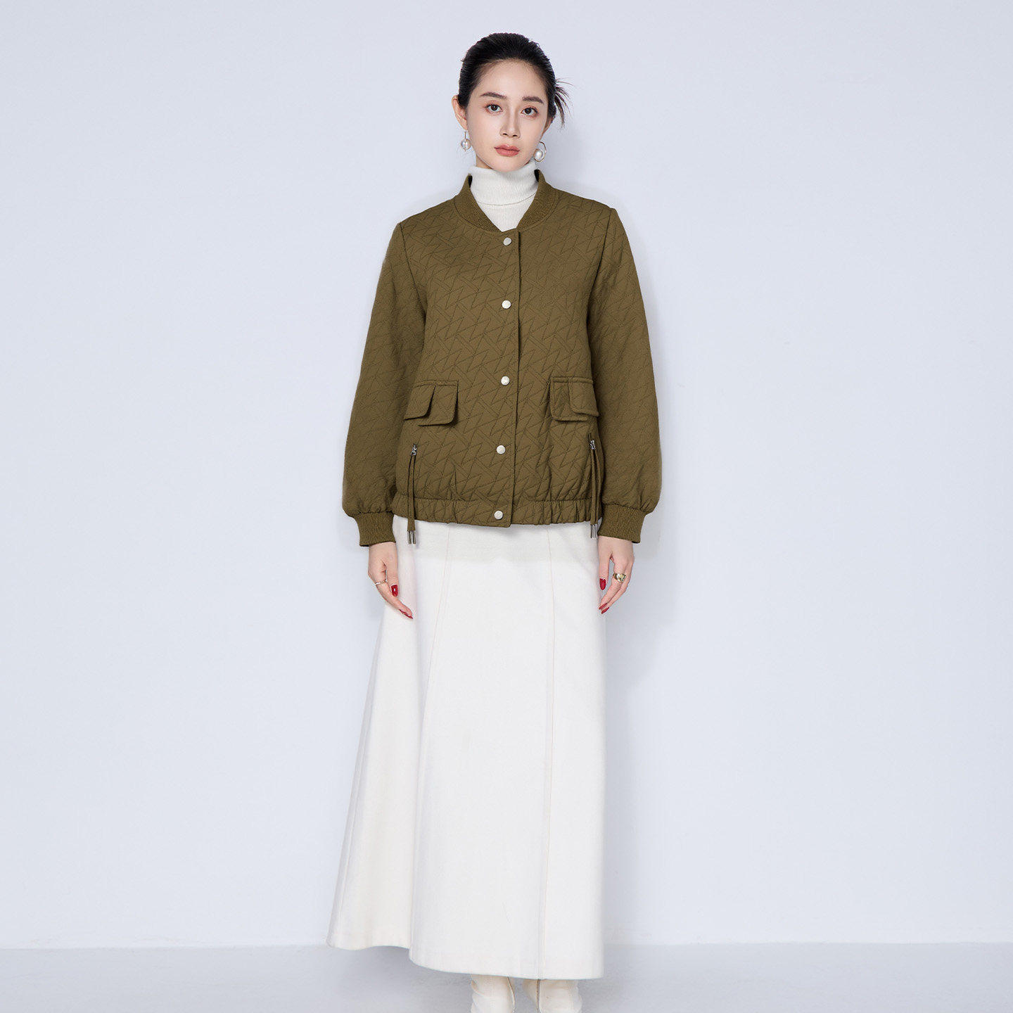 马天奴秋冬新款纯色立领单排扣短款外套时尚职场百搭休闲流行女装,淘宝优惠券,粉丝福利购,淘宝优惠卷