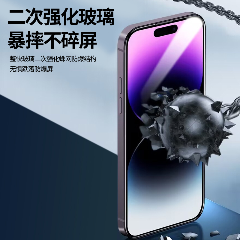 适用苹果14钢化膜iPhone13ProMax手机11全屏xr贴膜X保护12屏幕15Pro听筒防尘网xs防摔mini防窥xsmax护眼plus-图2