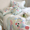 Cute cartoon little green dragon embroidery double-sided 60-count Tencel four-piece ice silk quilt cover silky naked bedding