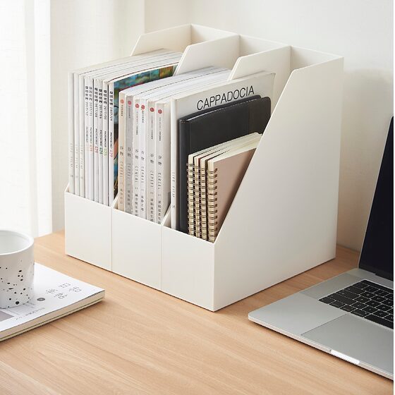 Japanese bookend white frosted transparent stationery file box