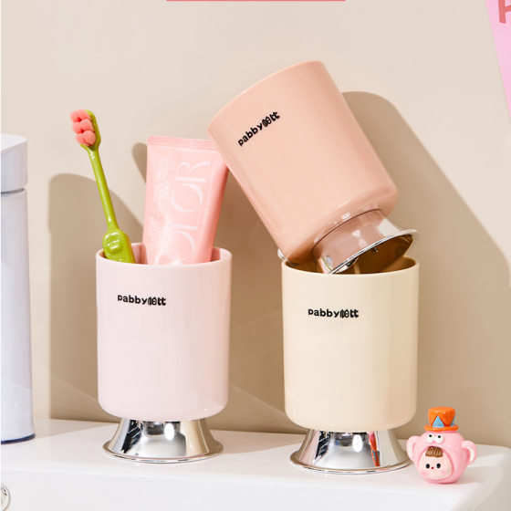 Light luxury high-footed mouthwash cup for home couples brushing cups creative bathroom wash cups student dental jar milk water cup