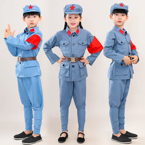 红军衣服儿童少儿红军演出服八路六一雷锋合唱闪闪红星小红军衣服 - 图2