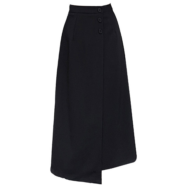 Irregular and versatile A-line asymmetric mid-length skirt for women