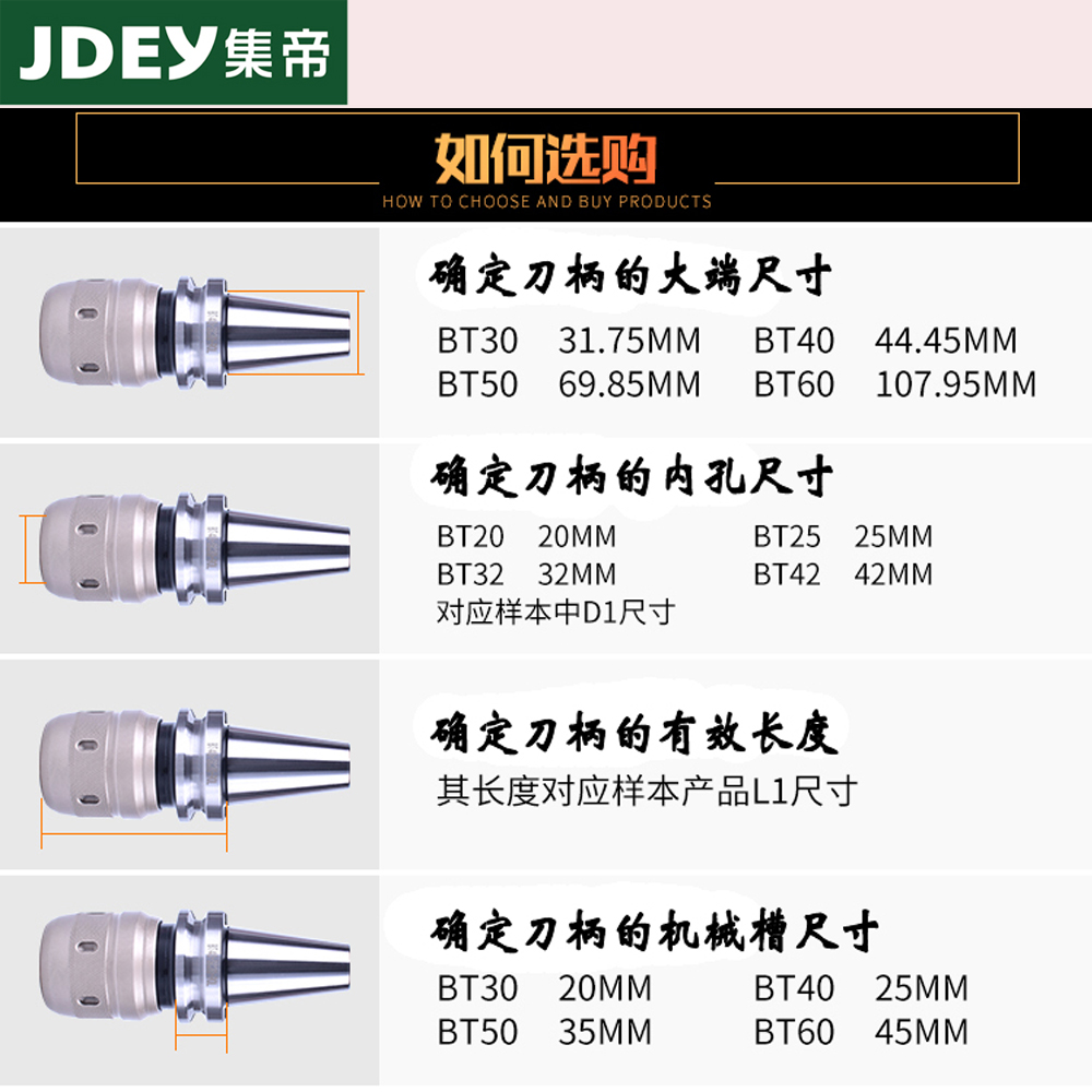 征宙牌数控刀柄BT40 BT30 BT50强力刀柄CNC加工中心C32重切削刀柄 - 图1