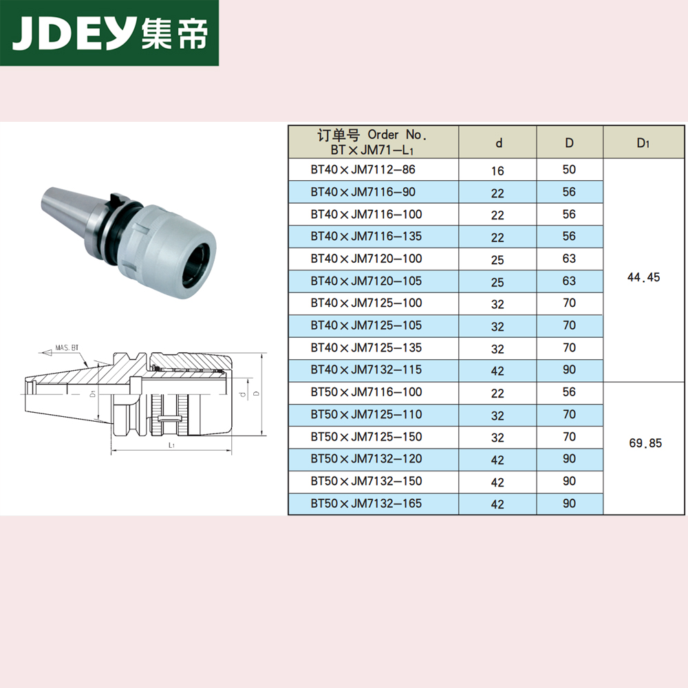 征宙牌数控刀柄BT40 BT30 BT50强力刀柄CNC加工中心C32重切削刀柄 - 图2