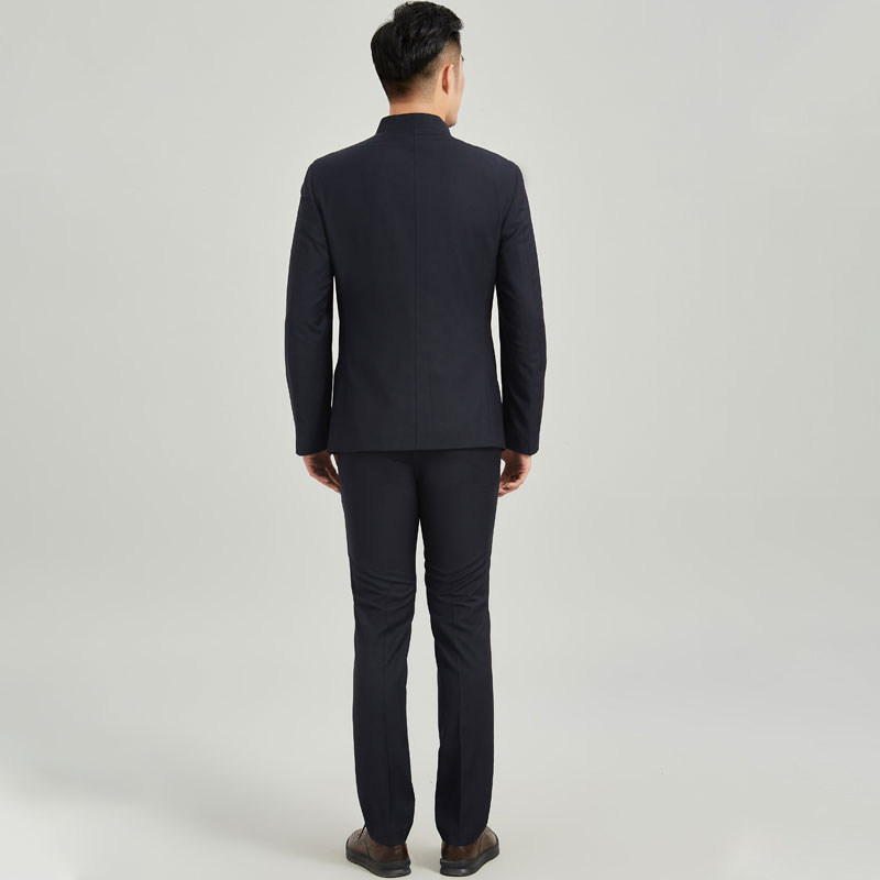 中山装男士套装修身中国风结婚礼服 haipaihaoyu中山装