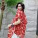 ສະຖານີເອີຣົບ 2026 Summer New Retro Loose Slim Style Hong Kong Floral Print Smudged Drop Shoulder Sleeve Short Sleeve Shirt for Women