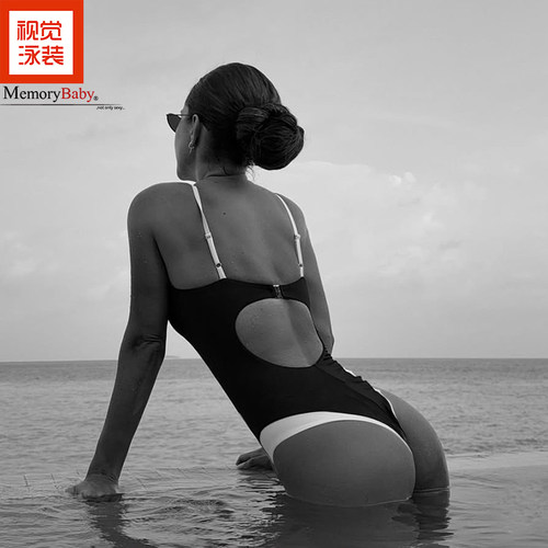MEMORYBABY泳衣女2025新款欧美风海边度假性感露背高开叉连体泳衣 - 图3
