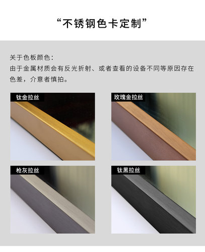 不锈钢穿衣镜窄边高档全身镜子挂墙卧室客厅试衣镜小户型ins贴墙 - 图0