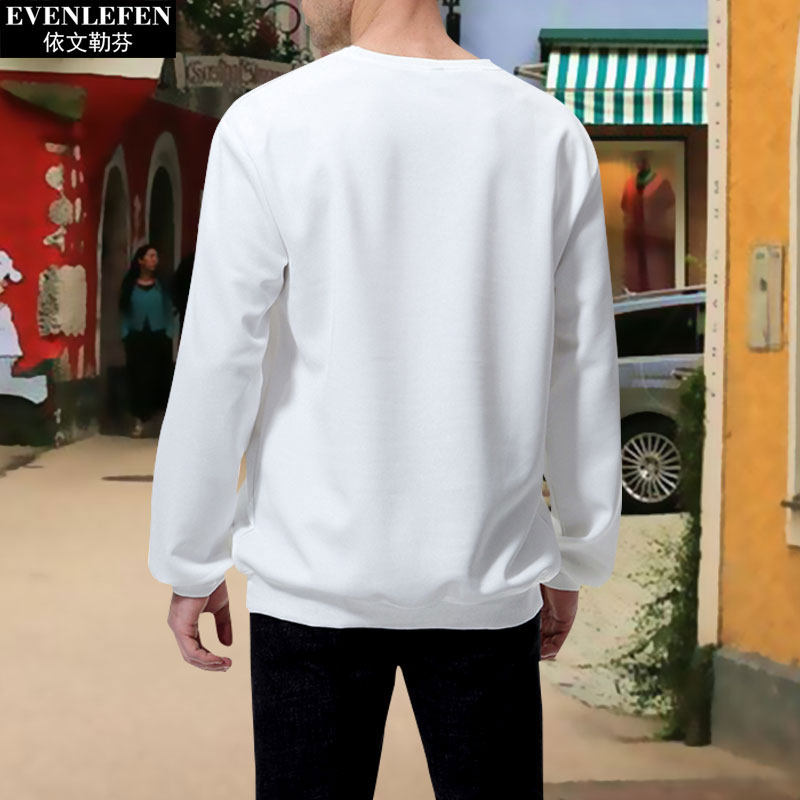 圆领薄款男女长袖衫可定制卫衣 依文勒芬卫衣