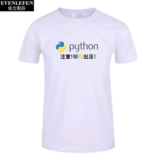 人生苦短我用python短袖T恤男士程序员猿衣服编程IT码农半截袖衫 - 图3