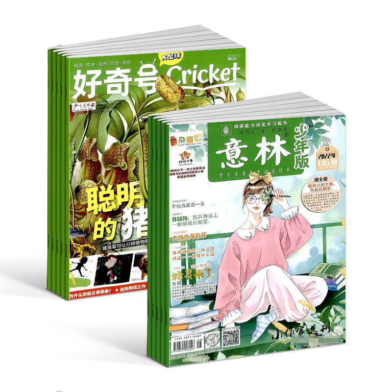 包邮好奇号+意林少年版杂志组合 2024年一月起订共36期全年订阅杂志铺美国Cricket Media版权合作少儿科普少儿文学期刊杂志_虎窝淘