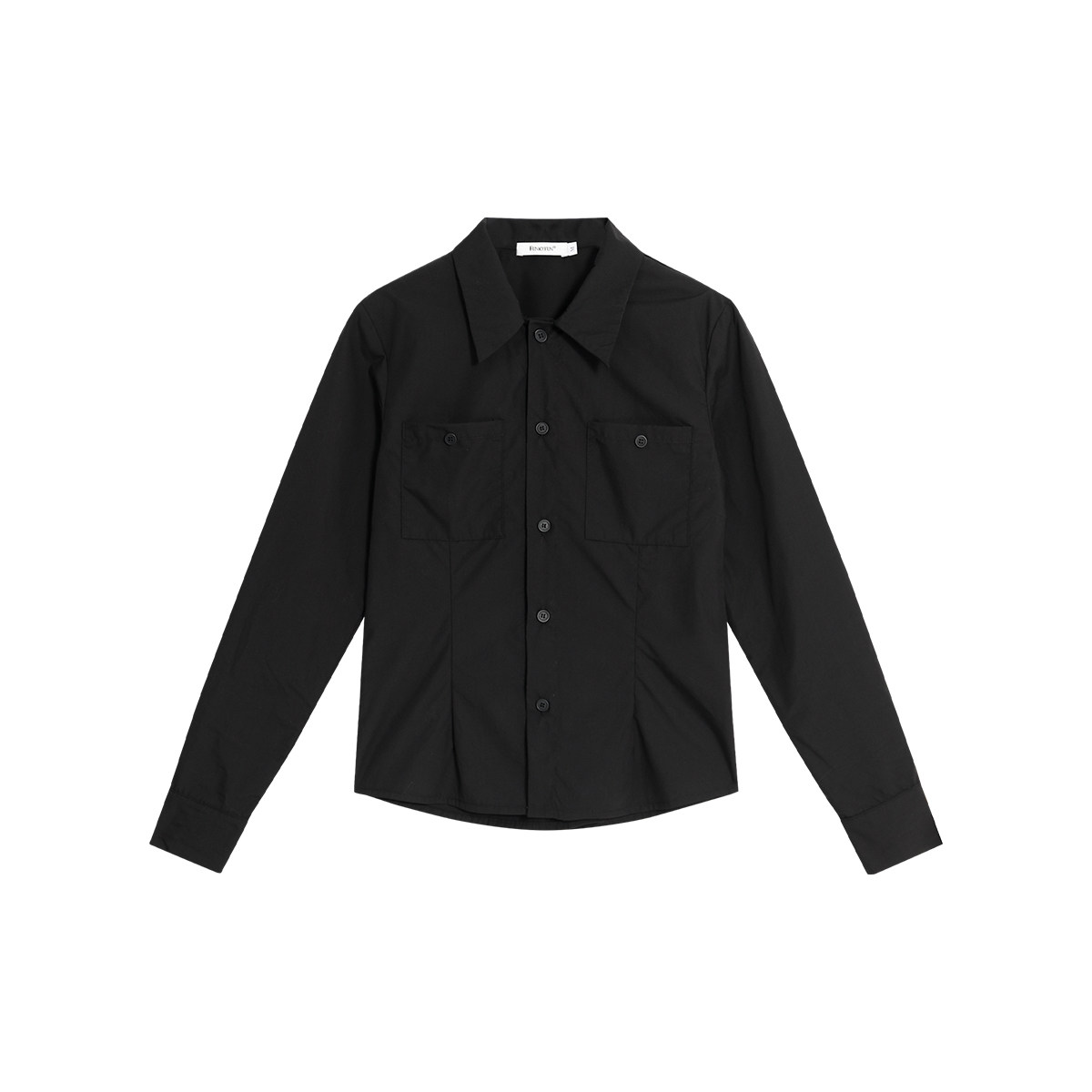 FUNKYFUN 2025SS 黑色纯色收腰设计合身版型长袖衬衫