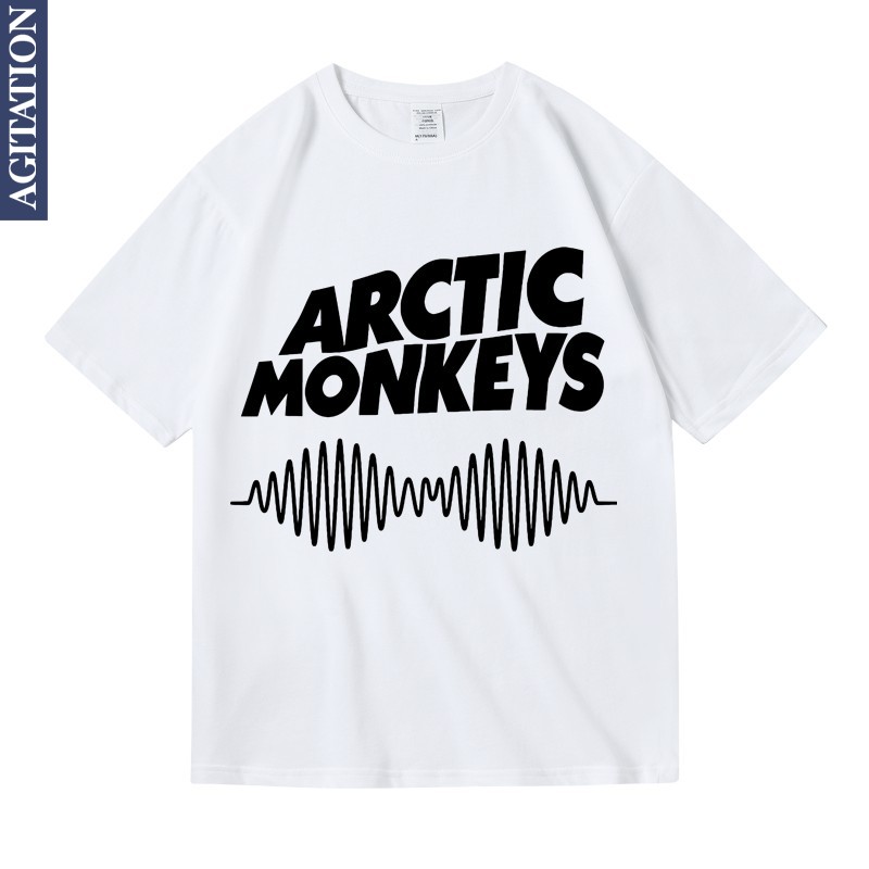 北极猴ArcticMonkeys摇滚乐队t恤男女情侣装夏季纯棉短袖上衣打底 - 图0