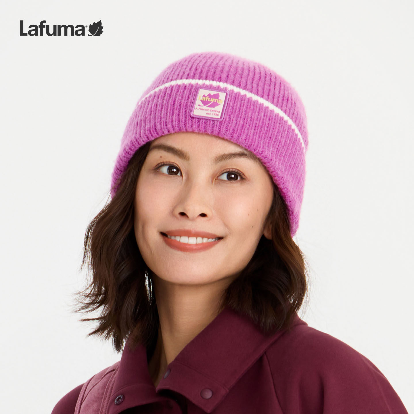 LAFUMA乐飞叶户外秋冬保暖护耳翻边针织帽男女运动休闲毛线帽,淘宝优惠券,粉丝福利购,淘宝优惠卷