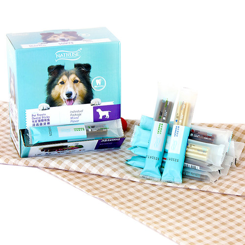 4盒昵趣洁齿磨牙棒骨狗狗泰迪幼犬成犬呢趣妮趣宠物零食 - 图0