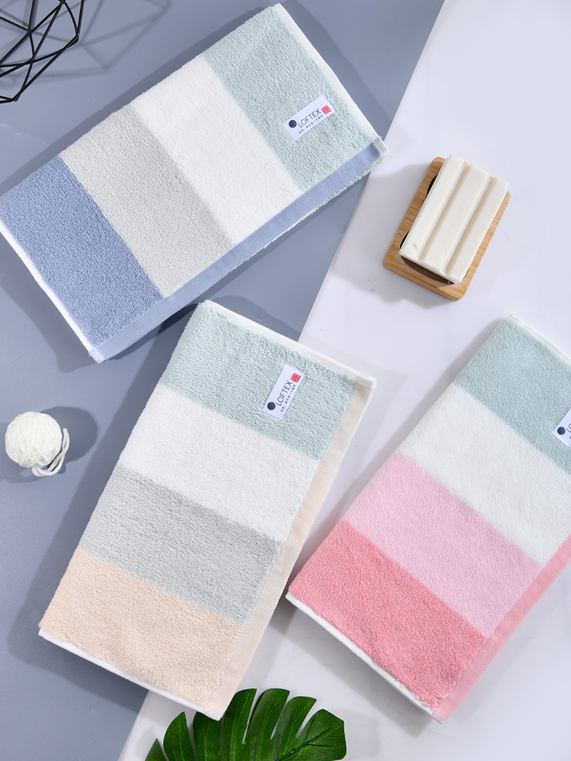 LOFTEX/亚光3条装毛巾纯棉不易掉毛擦头发吸水洗澡家用情侣成人款