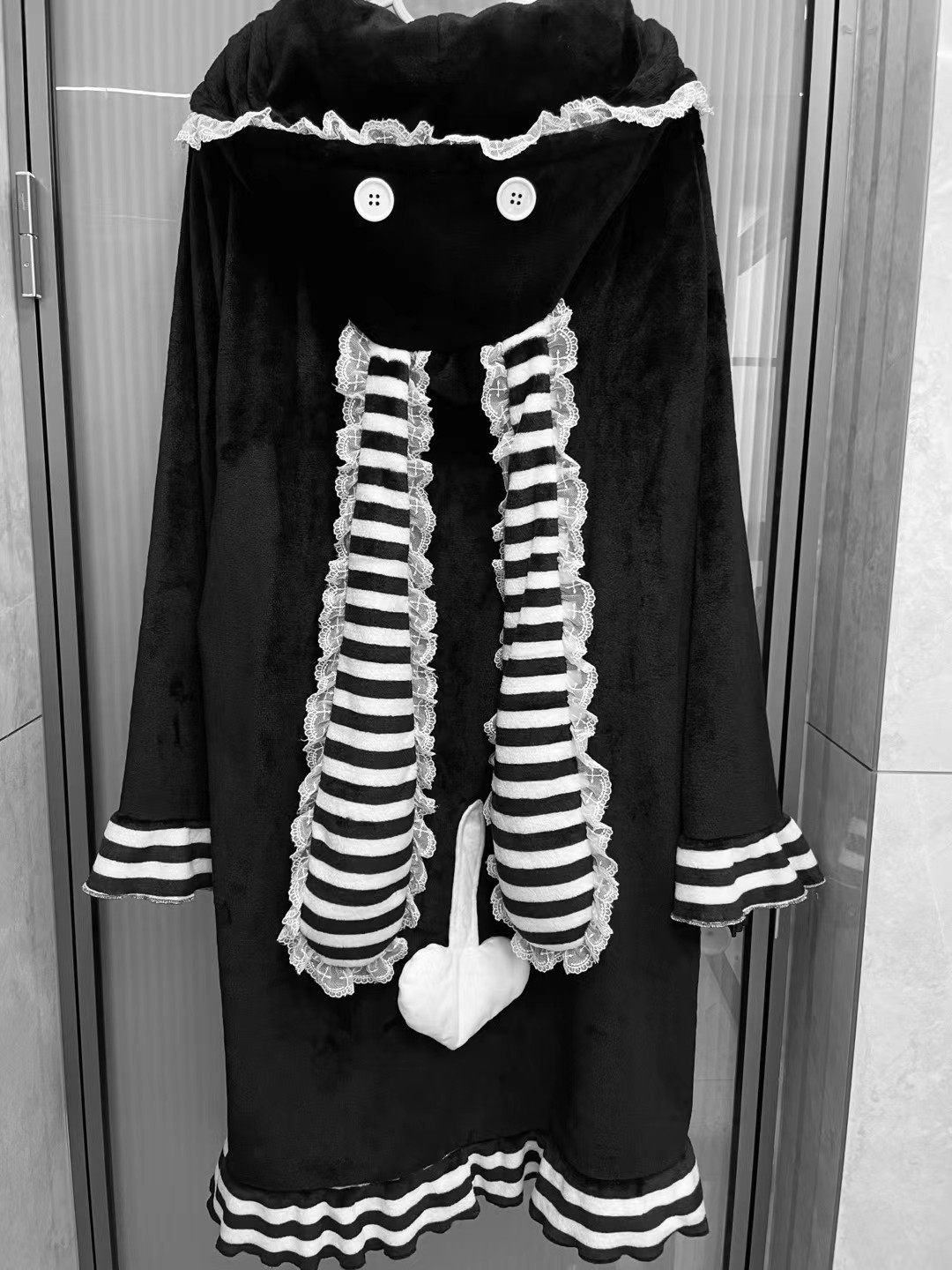 【制服派对】原创兔耳珊瑚绒冬季家居服亚文化法兰绒睡衣睡裙,淘宝优惠券,粉丝福利购,淘宝优惠卷