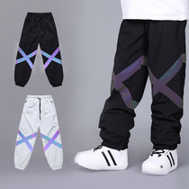 Single Board Ski Pants Ski Suit Women Men Winter Nets Red Outdoor Tide Card Lovers Foreign Trade Majors Great Size Glistening