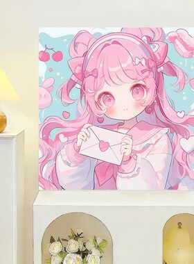 新款填充女孩装饰画涂色数字油