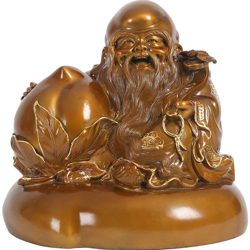 德祥缘 纯铜寿星摆件家居贺寿礼品寿桃星佛像寿比南山长寿老人 - 图1