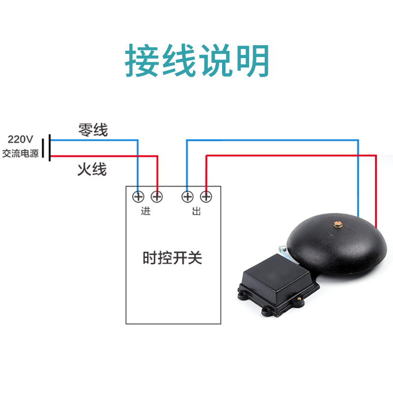 铸铁电铃工厂上下班学校上下课车间铃声器220V打铃仪6 8 10 12寸 - 图0