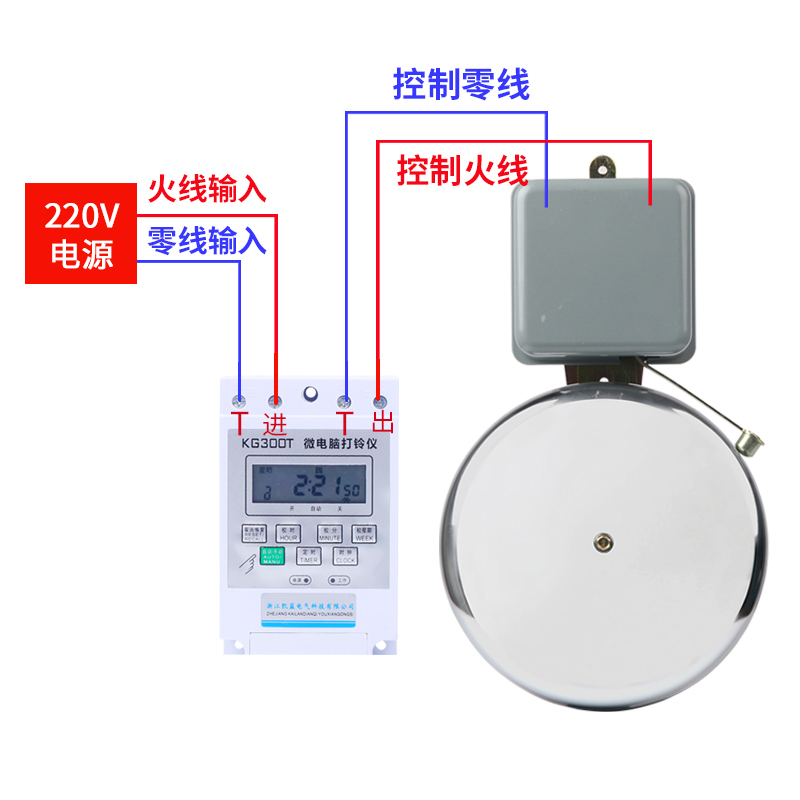 12寸电铃工厂上下班学校下课铃声响铃全自动打铃器220V定时打铃仪-图2