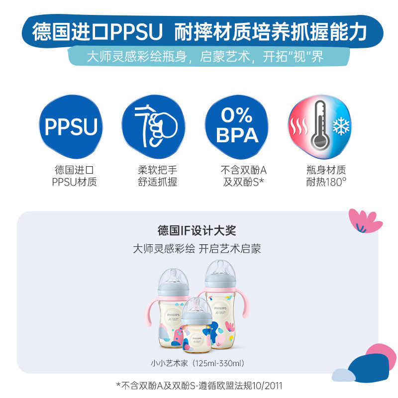 飞利浦新安怡新生儿宽口径玻璃奶嘴 欣诺母婴奶瓶