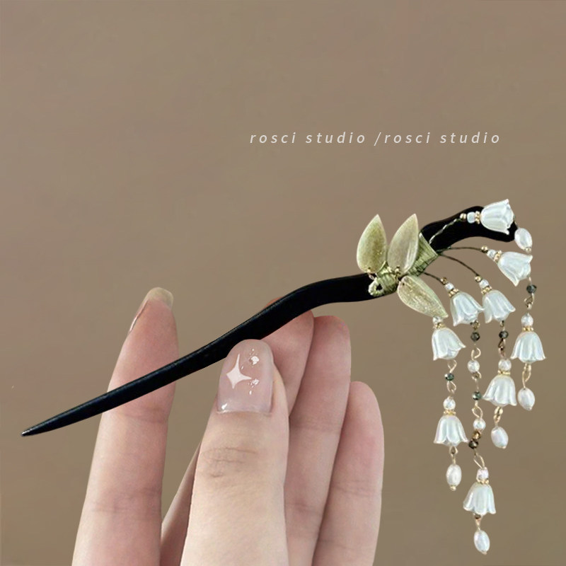 铃兰花朵流苏发簪子古风女高级感新中式步摇旗袍配饰2026新款头饰,淘宝优惠券,粉丝福利购,淘宝优惠卷