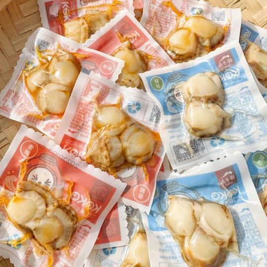 正品大连獐子岛虾夷扇贝香辣虾夷全贝肉大连特产海鲜真空即食包邮