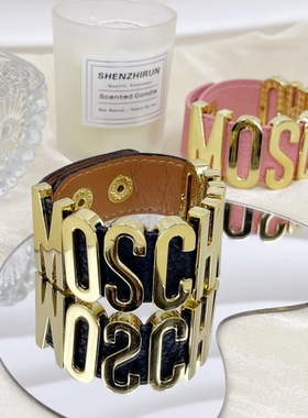 欧美风女皮宽面手镯小红书推介