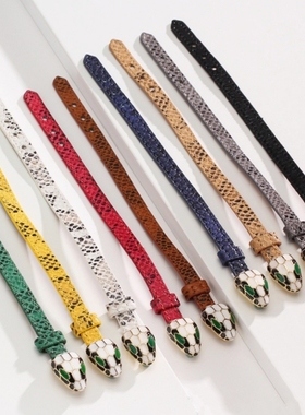 蛇头欧美女皮手镯轻奢精致小红书