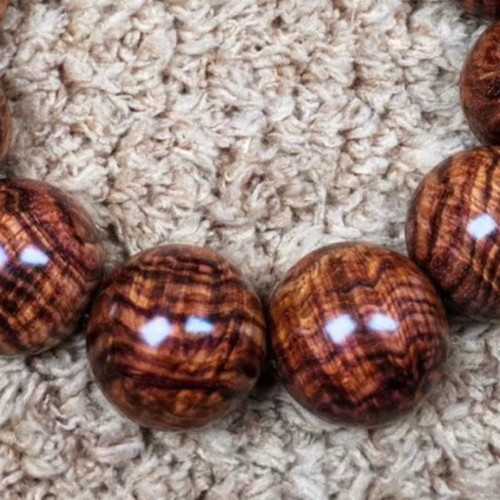 海南黄花梨紫油梨佛珠手串男鬼脸对眼2.0蜘蛛纹瘤疤水波108颗女 - 图2