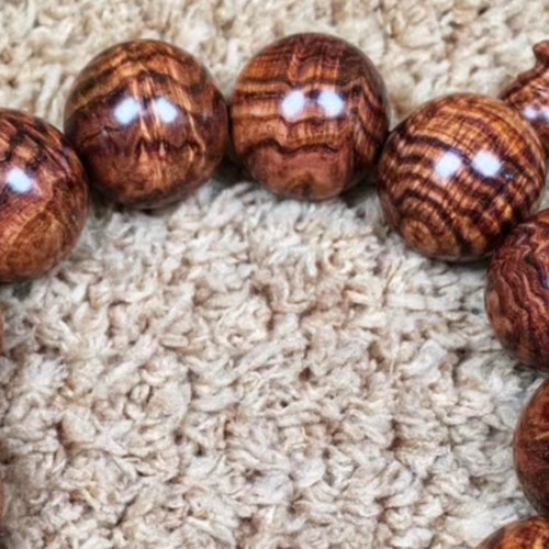 海南黄花梨紫油梨佛珠手串男鬼脸对眼2.0蜘蛛纹瘤疤水波108颗女 - 图3