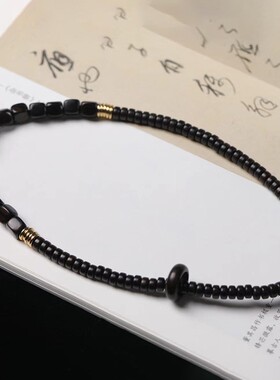 黑檀木方块DIY玄羽款手链 首饰厂家批发规格6mm 手串男女文玩念珠